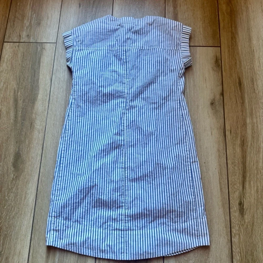 J. Crew Light Blue and White Striped Dress